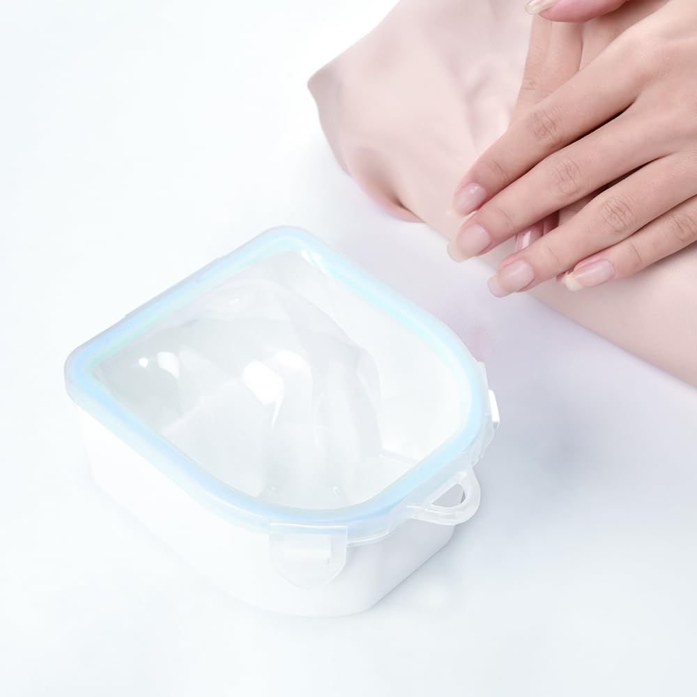 Nail Soaking Bowl Set 2PCS Nail Soak Off Bowl with 5PCS Acrylic Sticks Nail Cuticle Pusher Manicure Remover Tool Kit (7, Blue)