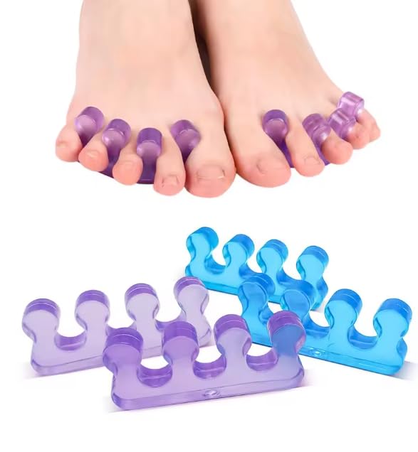 Professional Nail Art Finger and Toe Separator Set, 1 Pair, Flexible Gel Polish Holder, Manicure Pedicure Divider Tools