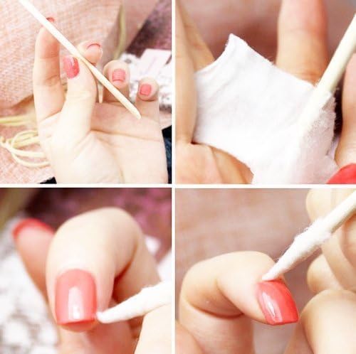 Onwon 500 Pieces Orange Wood Sticks - Double Sided Nail Art Multi-Functional Cuticle Pusher Remover, Clean Nail Polish - 110mm Pointed End & Flat End Manicure Pedicure Tool