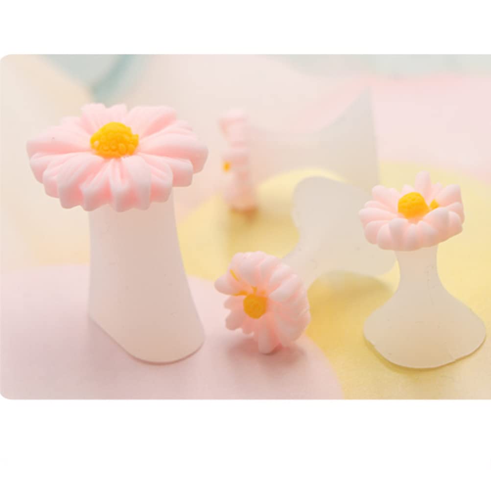 8Pcs Silicone Toe Separators, Daisy Flower Toe Separators Gel Foot Toe Spacers Separators Bunion Corrector for Pedicures Nail Polish Salon, Orange