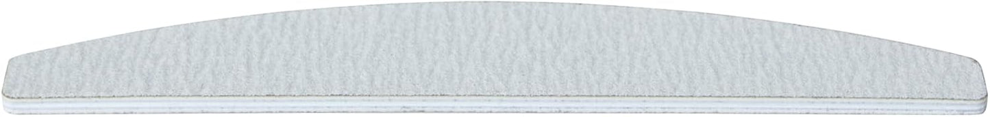 ForPro Professional Collection Half Moon Foam Boards, Zebra, 100/180 Grit, Double-Sided Manicure and Pedicure Nail Files, 7” L x 1.1” W, 12-Count
