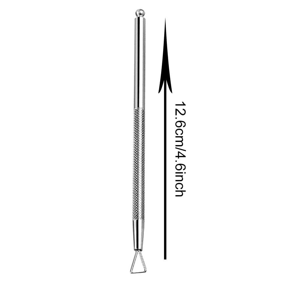 2PCS Silver Stainless Steel Cuticle Pushers – Triangle Cuticle Peeler & Scraper – Nail Art Gel Polish Remover Tools for Manicure & Pedicure, Fingernail & Toenail Care