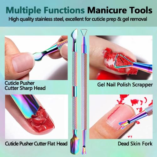Gel Nail Polish Remover, No Need Soaking or Wrapping Gel Remover for Nails, Easily and Quickly Removes Gel in 2-5 Minutes, with Cuticle Pusher & Scraper for Home DIY Use