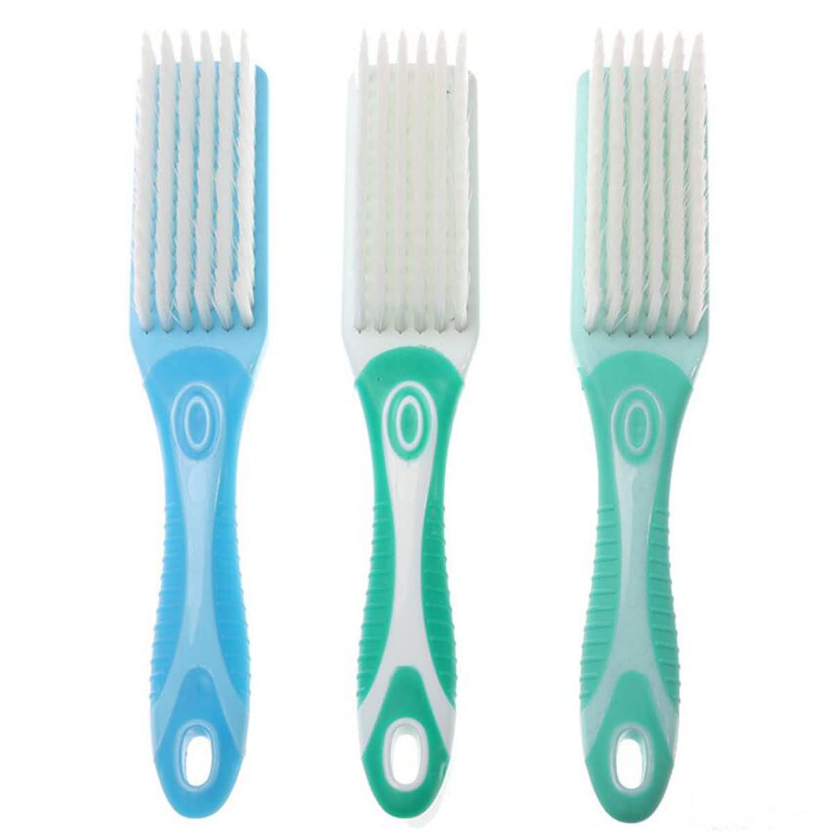 Nail Brush Fingernail Cleaner,3 Pcs Handle Grip Nail Brush,Cleaner Scrub Brush,Long Handle Pedicure Brushes Hand Fingernail Scrub Brush Kits for Nails Toes Home Cleaner(Random Color)