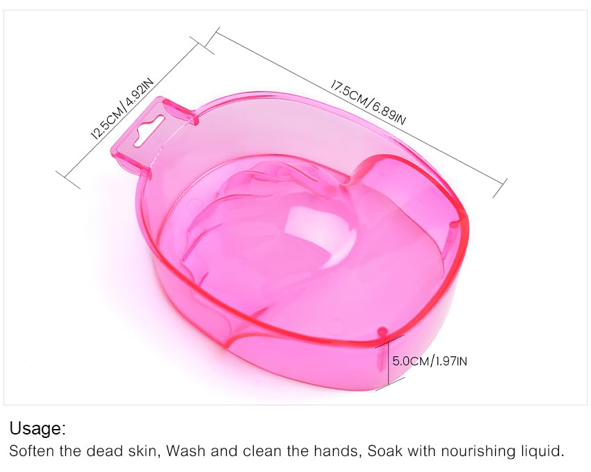 Nail Spa Soak Bowl Gel Polishing Remover Manicure Soaking Bowl Clear Acrylic Nail Soak Bowl Warm Water Bowl Hand Bowl With Handle Hand Care Tools, Green)