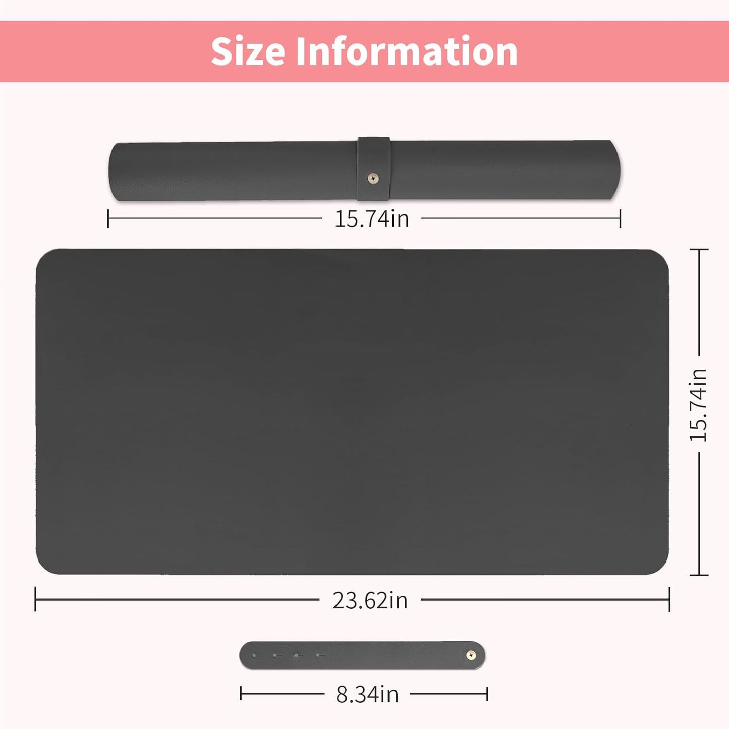 Double-sided Nail Table Mat for Nail tech - Soft Microfiber PU Leather Nail Desk Mat - Foldable Nail Art Table Mat Acetone Resistant for Nails Salon Home (Black-White) (Mat Only)