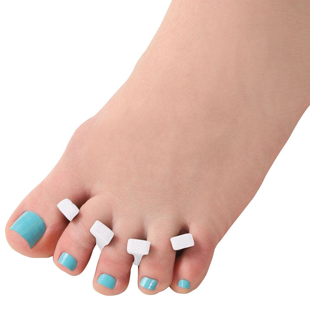 ForPro Professional Collection Comfy Toe Separators, White, Luxurious Foam Pedicure Toe Separators, Individually Wrapped, 24-Pairs
