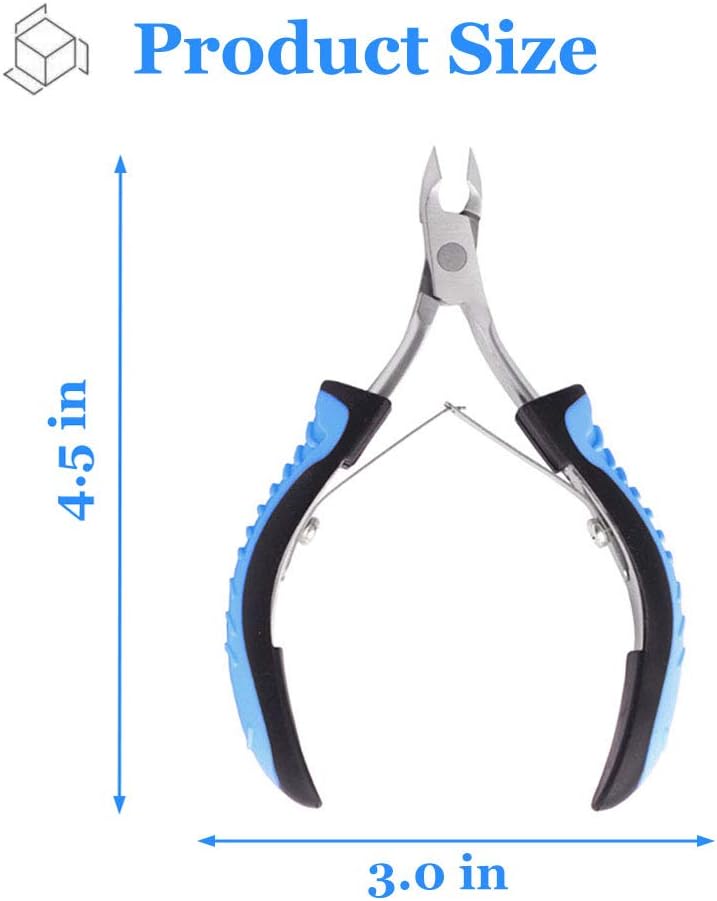 IVON Cuticle Trimmer, Professional Non-Slip Cuticle Cutter Stainless Steel Nipper Blue