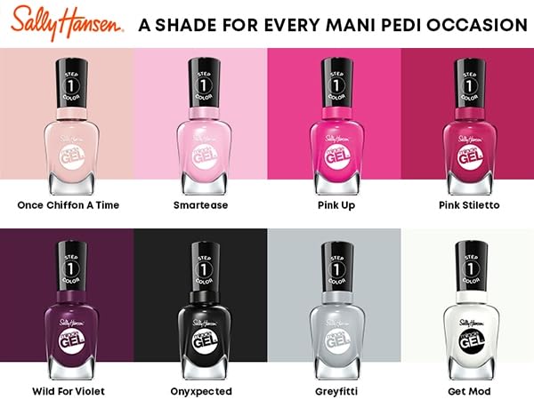 Sally Hansen Miracle Gel, Get Mod, Long Lasting, Gel-Like Formula, No UV Lamp Needed, Semi Opaque, Shiny White Nail Polish