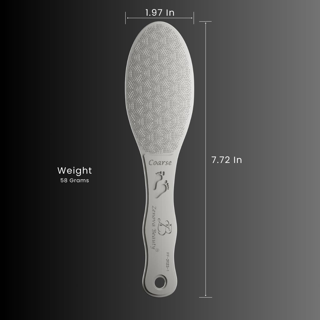 Stainless Steel Foot File with Silicone Grip – Professional Podology Pedicure Tool, ISO Certified, 3000+ Pedicures, Callus Remover, Safe for Diabetics, 2-Year Warranty (Jet Black)