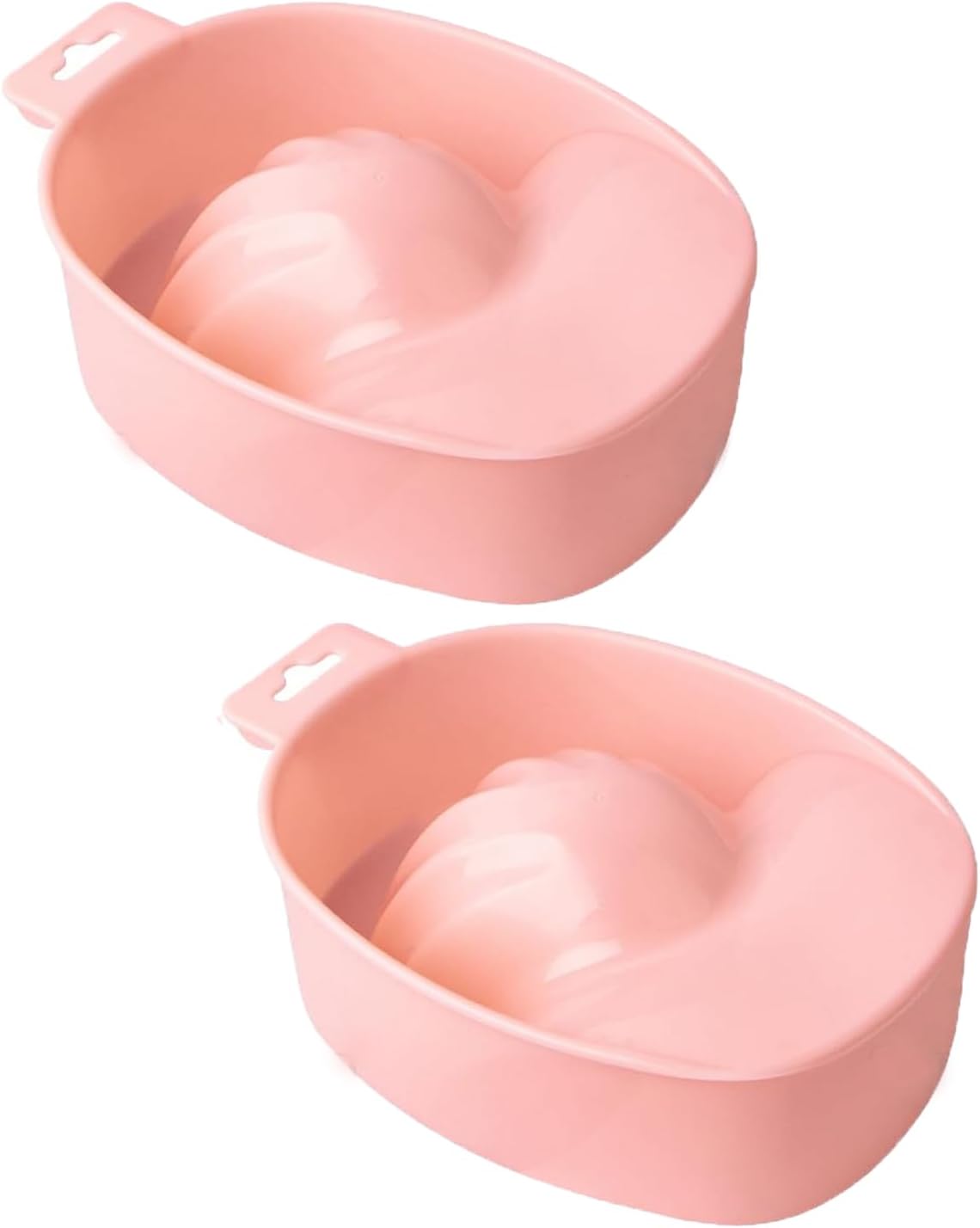 AUEAR, 2 Pack Manicure Bowl Nail Soaking Art Hand Soak Treatment Bowls Tray for SPA Tools (Light Pink)