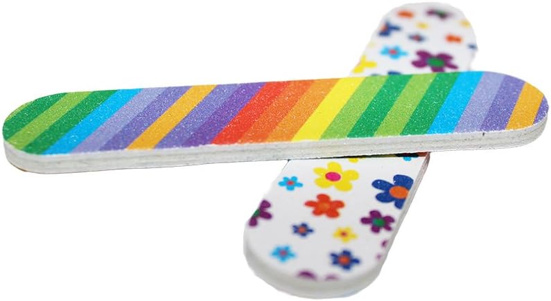 (1 Dozen) Pack of 2 Colorful Girly Mini Emery Board Nail Files