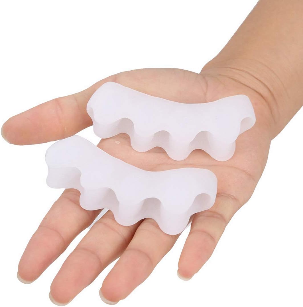 Toe Separators for Adult, 2 Pairs Gel Toe Stretchers for Overlapping Toes, Women Men Toe Separator for Feet Correct Toes, Toe Spacer Orthopedic Bunion Corrector Hammer Straighten Correct Bunion Pain