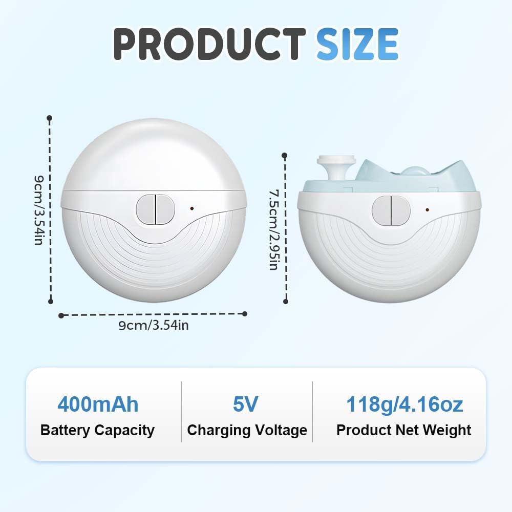 3-in-1 Automatic Electric Nail Clipper for Kids Baby, 3 Speeds Strong Power Electric Nail Trimmers with Polishing, Led Light, Clips Storage, Rechargeable Smart Toenail Clippers Nail Cutter