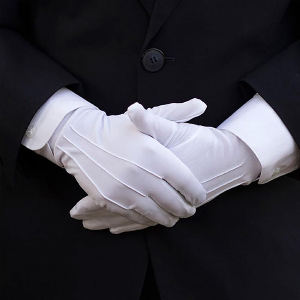 White Cotton Gloves,Cotton Gloves for Dry Hands Sleeping,White Cotton Gloves Women,White Gloves Costume,Cotton Gloves for Sleeping,Moisturizing Gloves Overnight,White Marching Band Gloves