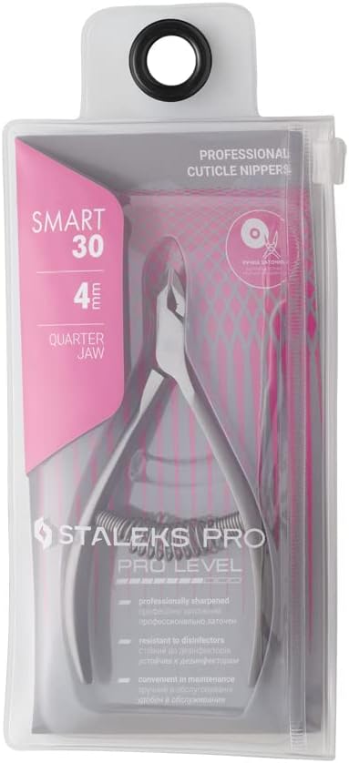 Staleks Pro SMART 30 Cuticle Nippers – 4 mm Blades – Satin Finish – Stainless Steel – Professional Tool for Classic Manicure and Hardware Procedures