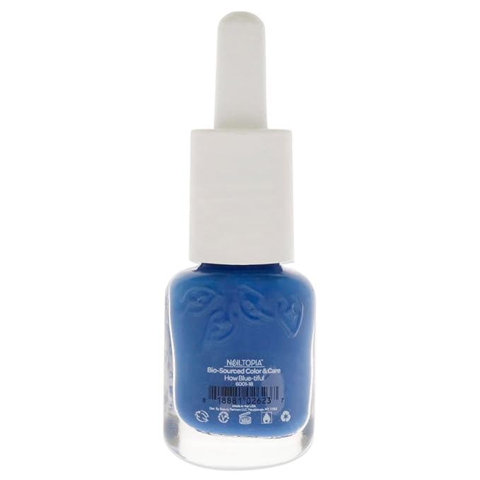 Nailtopia Bio-Sourced, Chip-Free Nail Lacquer - Fast Dry Nail Polish - Superfood-Infused - Natural Nail Polish - How Blue-Tiful - 0.169 oz