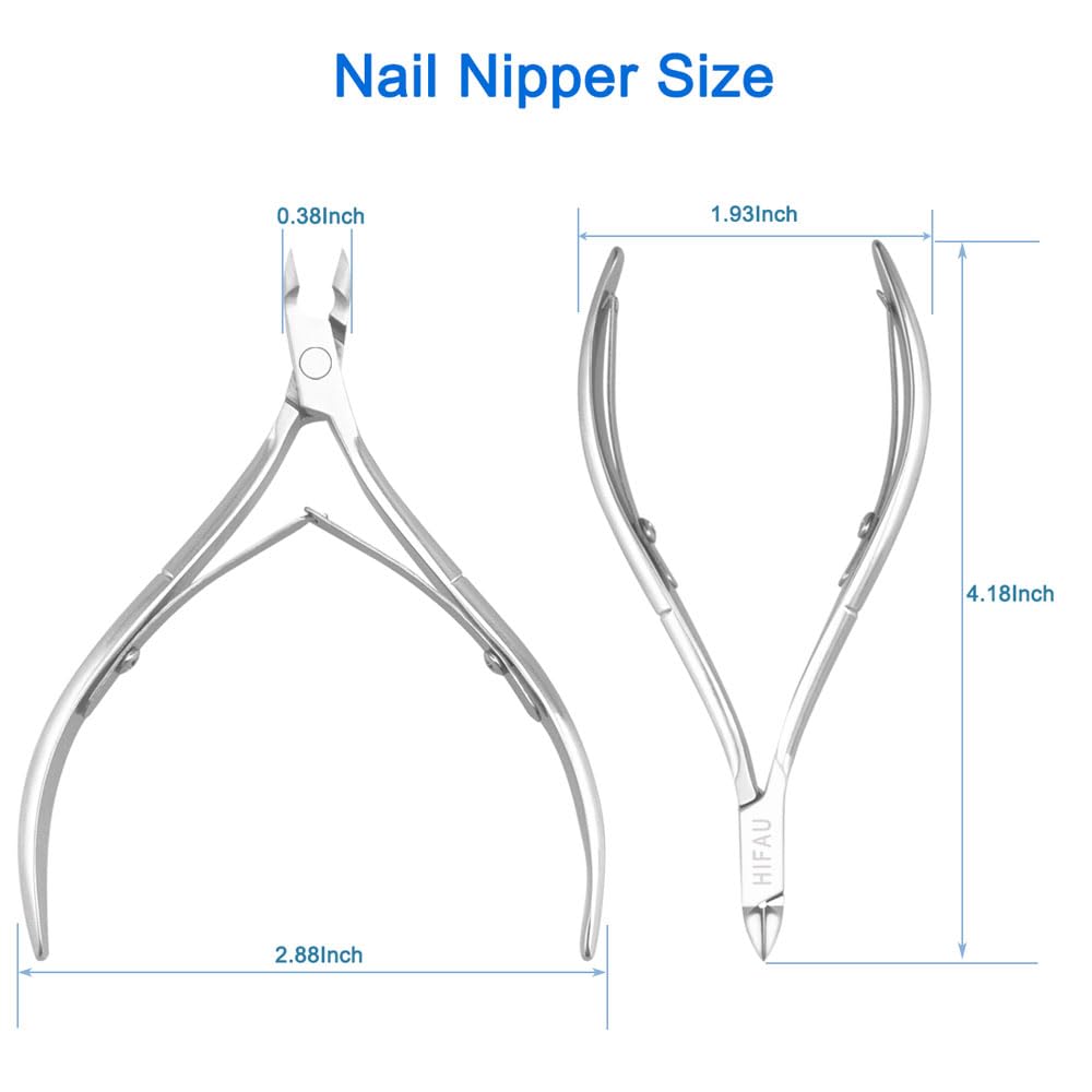 Professional Manicure Tools Set, Stainless Steel Cuticle Nipper, Upgrade Gel Nail Polish Remove Tool & Cuticle Pusher, Debris Cleaning Brush, for Home & Salon Use, For Women