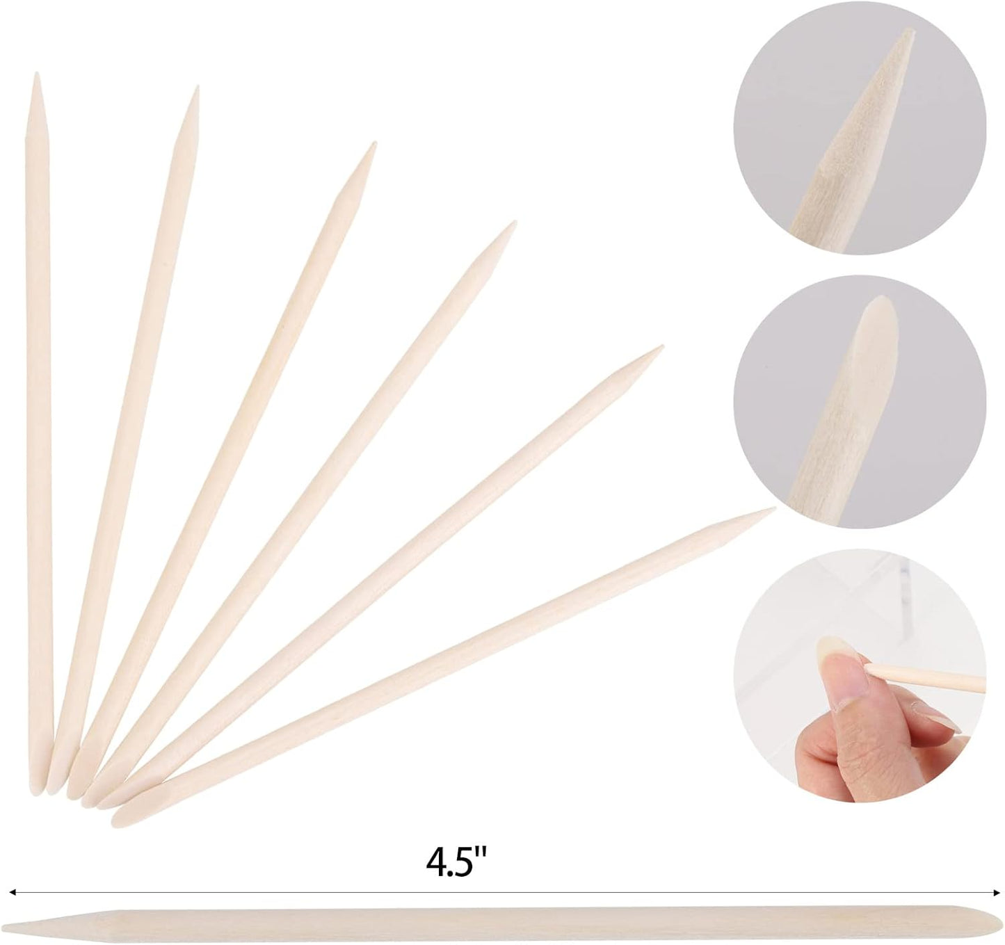 400pcs Nail Files Kit- 200 Mini Nail Files 180/240 Grit, 200pcs Orange Nail Sticks Pedicure Wood Cuticle Pushers