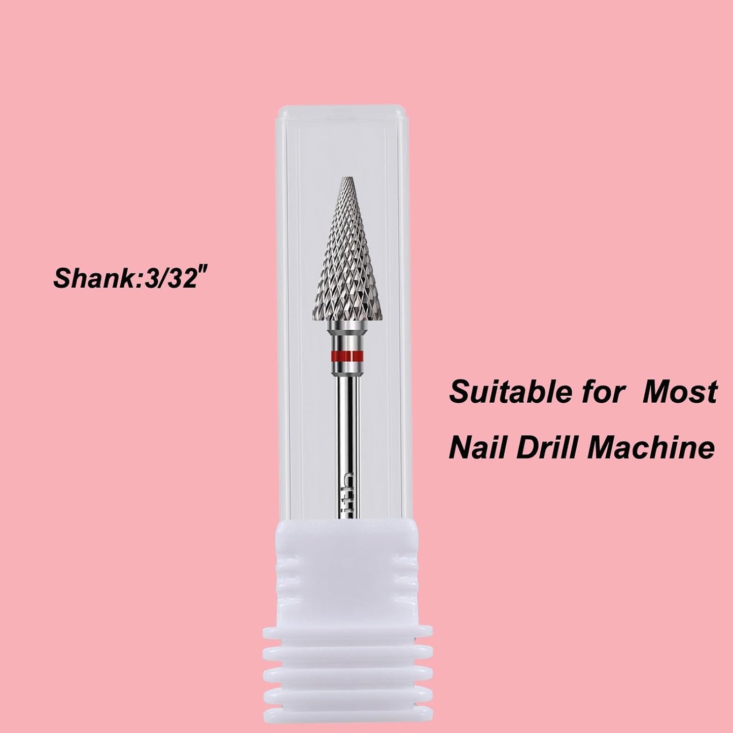 3pcs Nail Drill Bits Safety 3/32”Professional Acrylic Nail Carbide Tapered Nib Bit for Cuticle Dead Skin Remover,Multifunction Drill Bit for Nail Gel Polishing,Manicure Pedicure