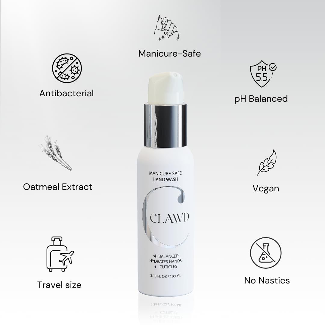 Manicure-Safe Hand Wash for Women - Gentle Hand Soap with Moisturizing Formula - Ideal for Maintaining Manicures, Premium Hand Soaps for Soft and Clean Hands | 100ml/3.38floz