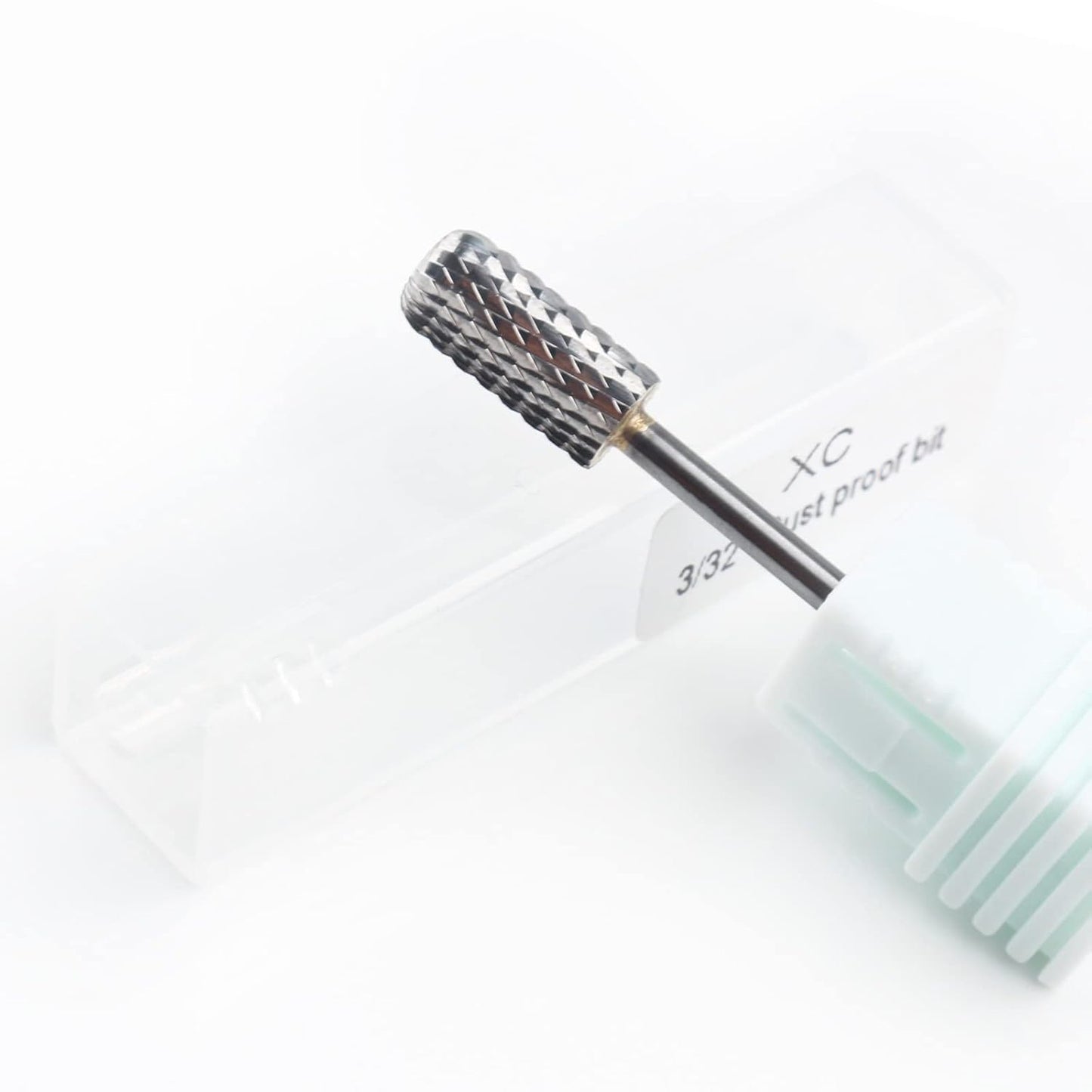 QUNZHAO Nail Drill Bits Dust Droof Bit Tungsten Steel Fast Remove Acrylic or Hard Gel 3/32" Shank - Manicure, Nail Art, Drill Machine Accessories (Extra Coarse-XC, Silver)