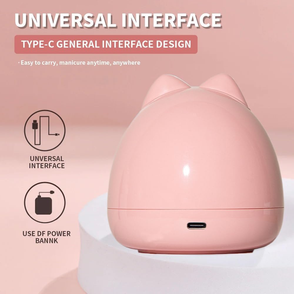 UV Light for Nails, 24W UV LED Nail Lamp for Gel Polish, Fast Nail Dryer with Cute Shape, Small and Portable, LED Nail Light for Fingernail and Toenail Artists DIY-Pink
