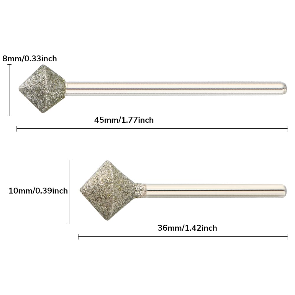 QUNZHAO 2Pcs Diamond Nail Drill Bits French Manicure Emery tool,Drill Machine Accessories Remove Nail Art Design Manicure(01 set)