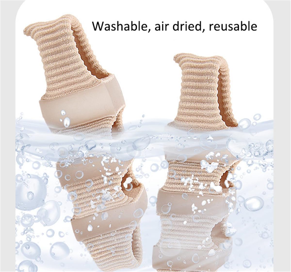 Toe Separators Toe Spacers, Bunion Corrector Hammer Toe Straighteners, Gel Toe Spreaders Toe Cushion Sleeves, for Toe Alignment, Crooked Overlapping Toes, Hallux Valgus Plantar Fasciitis (4 Holes)