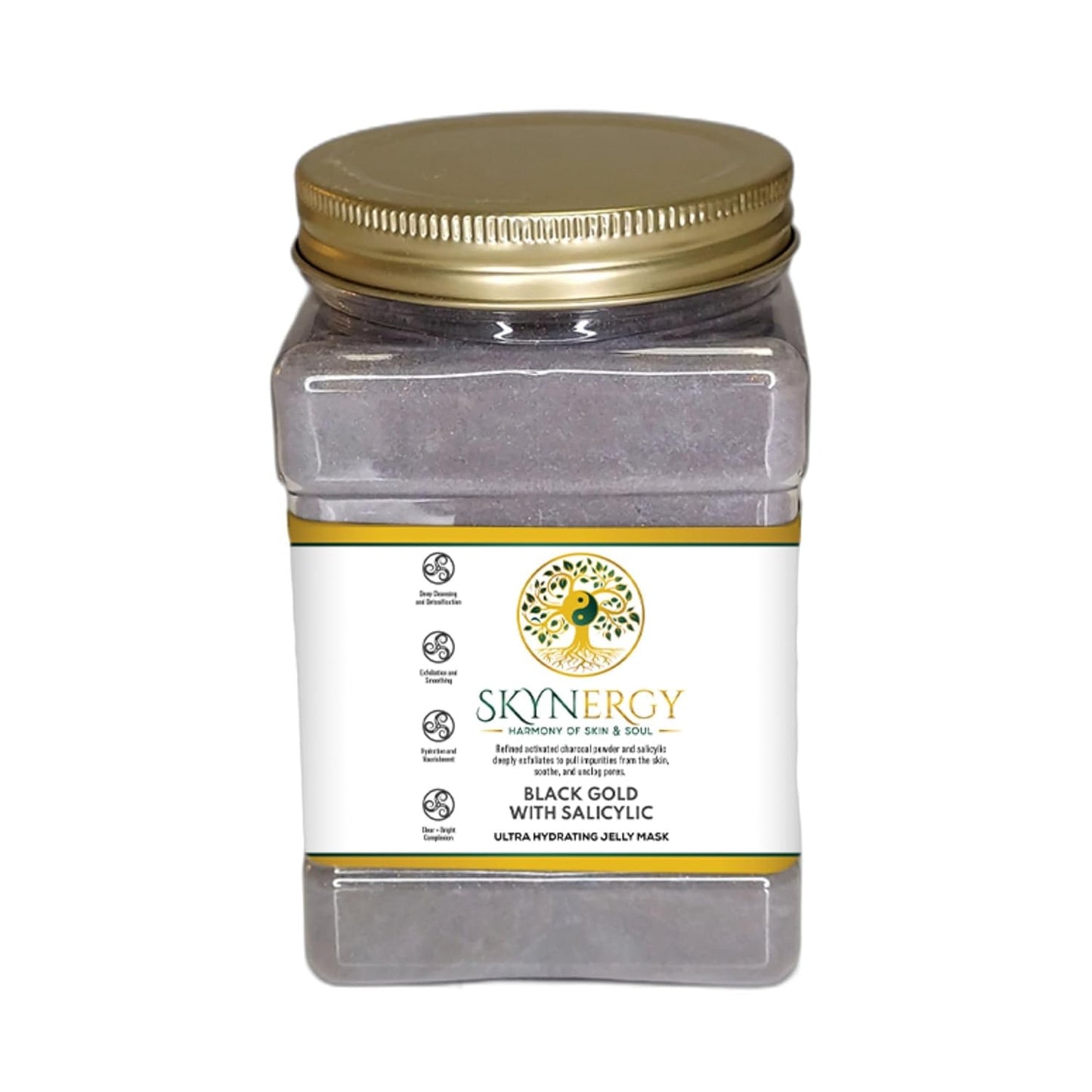 Black Gold with Salicylic Jelly Mask - Professional Grade HydroGlo Peel Off Face Mask – Radiance, Reduced Fine Lines, and Pigmentation Vajafacial Jelly Mask | 12 Applications (30 fl oz)