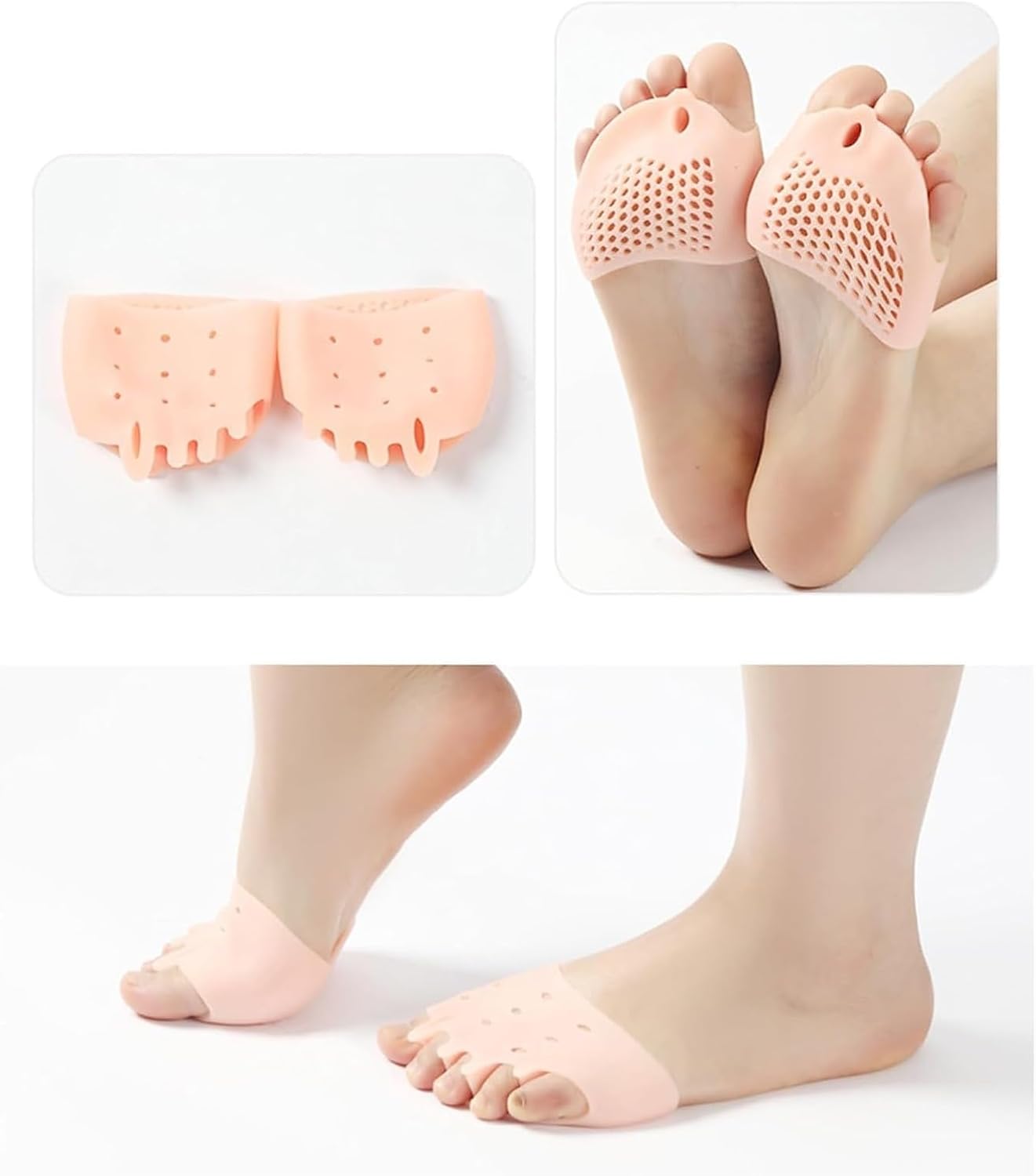 Silicone Toe Separator, Women's Toe Spacer, 2025 New Silicone Toe Spacer, Toe Separator for Overlapping Toes Foot Corrector, Toe Separator for Women and Men(White)