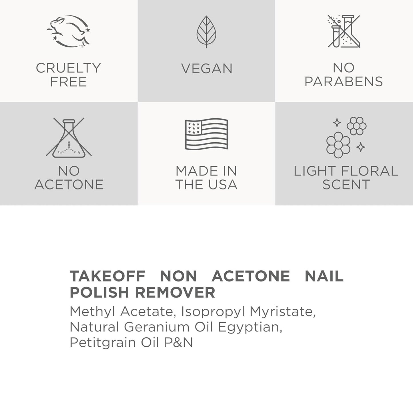 Côte Beauty’s Takeoff Non-Acetone Nail Polish Remover, Scented with Wild Sea Rose & Essential Oils, Vegan & Cruelty-Free, Gentle Nail Polish Remover with No Chalky Residue, 4 Fl Oz