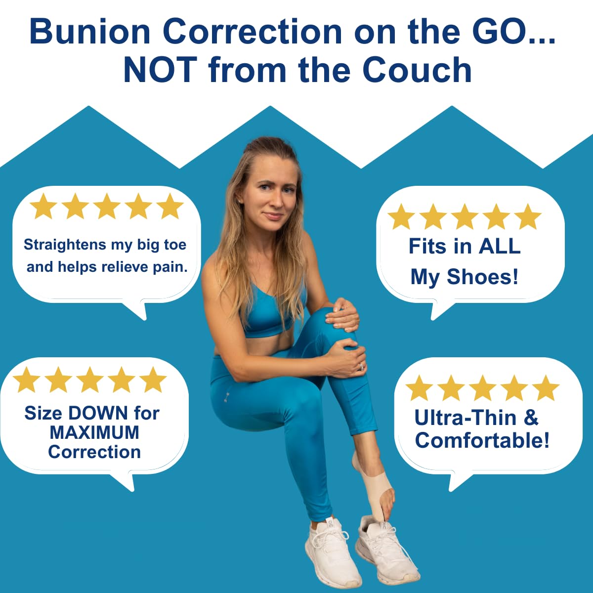 Bunion Corrector for Women Big Toe & Men – Ultra-Thin Toe Separator Sock for Pain Relief of Bunions – Flexible Hallux Valgus Splint That Easily Fits in Shoes – Great Toes Straightener. Med-Left