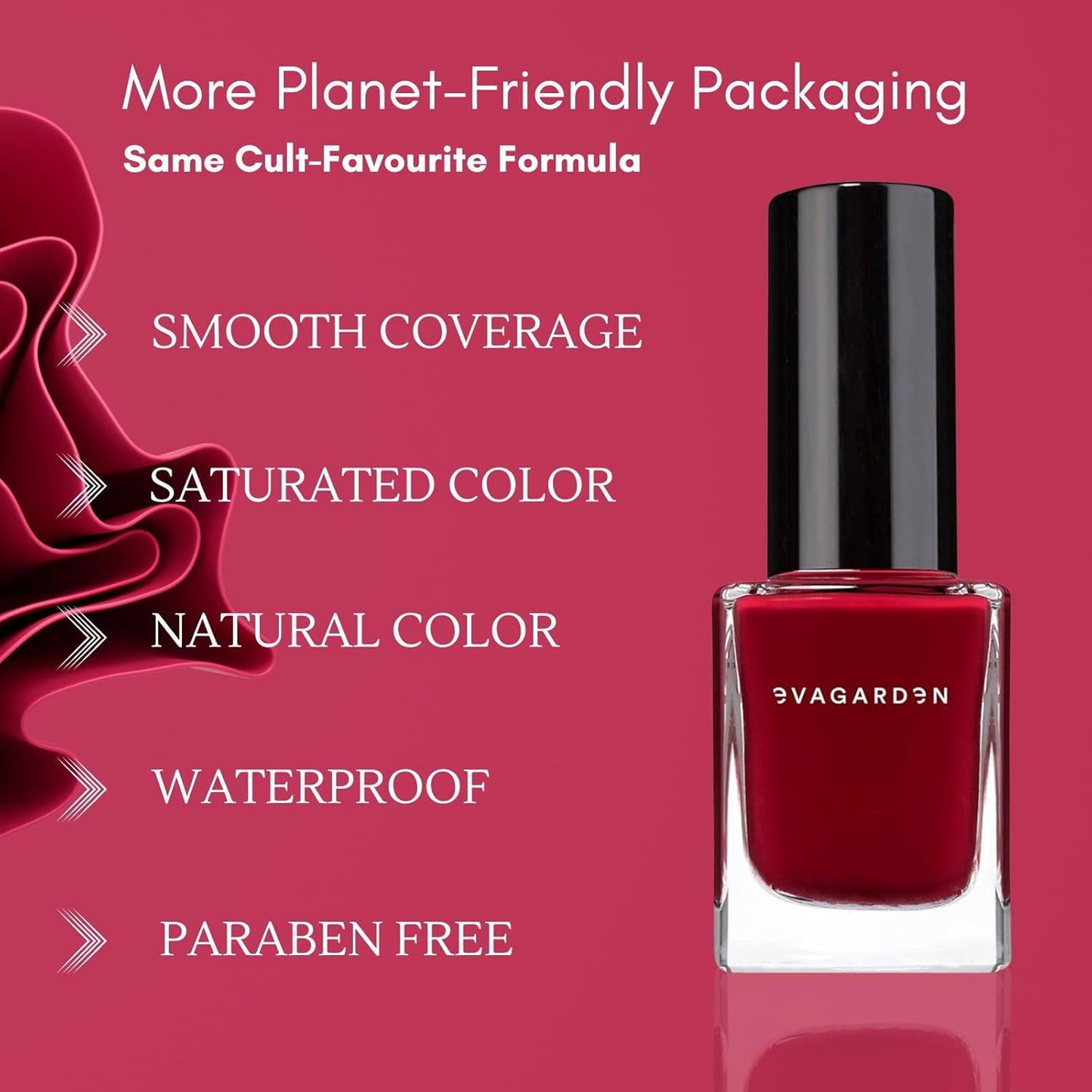 EVAGARDEN Sea Water Resistant Nail Polish - Saturated Color with Thin Film Coating - Attractive, Durable and Smooth Coverage - Clean Formula, No Harsh Substances - 680 Carmin Red - 0.34 oz