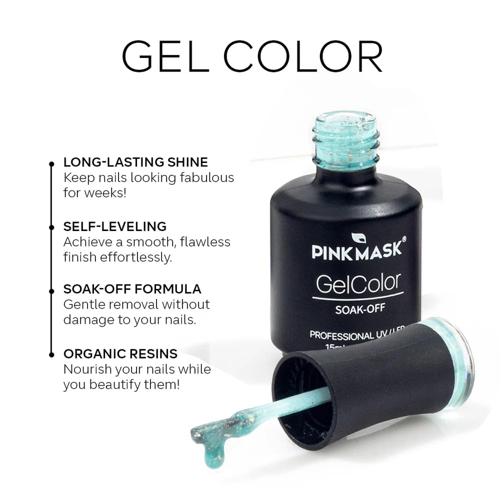 PINK MASK Gel Color Nail Polish Sarah - Col. She Is So Jelly 15ml / o.5 oz - UV/LED Gel Polish, Non Wipe, Long Lasting, Soak Off Formula