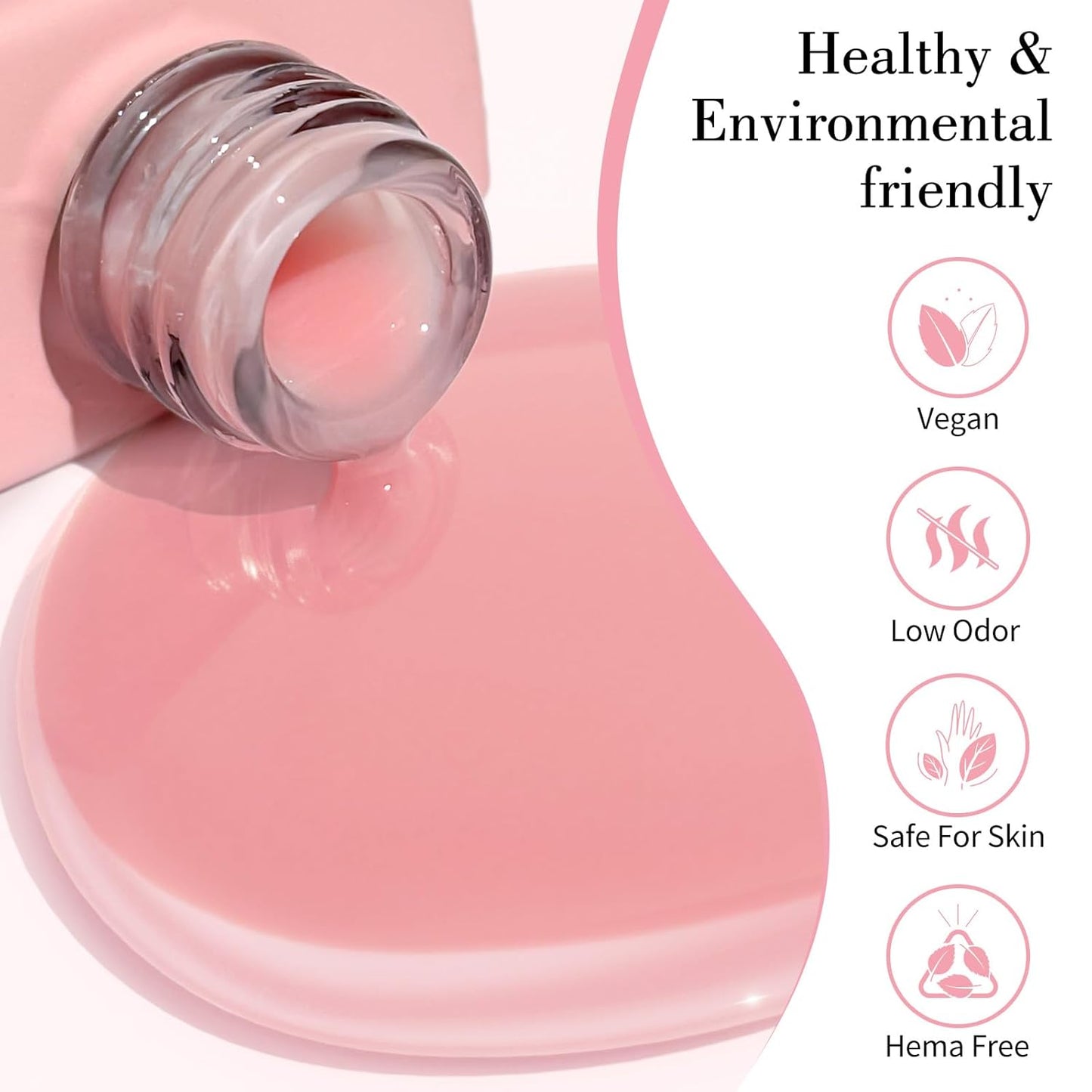 CANNI Rubber Base Gel – 9ml Peach Pink Base Coat Gel, Natural Cover Strengthening for Weak Nails, Soak Off UV LED for DIY Salon Manicure