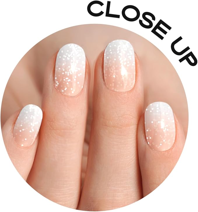 Semi Cured Gel Nail Strips with 30 Pieces - Salon Quality Manicure Kit for Women Easy Application Wraps Includes Prep Pads Nail File Wooden Stick, UV Light Required (Milky Peach)