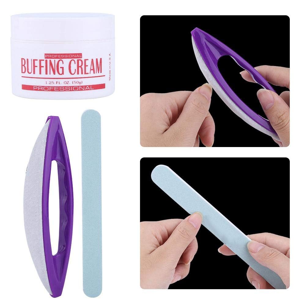 Manicure & PedicurComplete Nail Buffer and Shine Kit with Buffing Cream for Natural Nails, Leather Buffer & Polisher - Professional Nail Care Tools Sete Kits