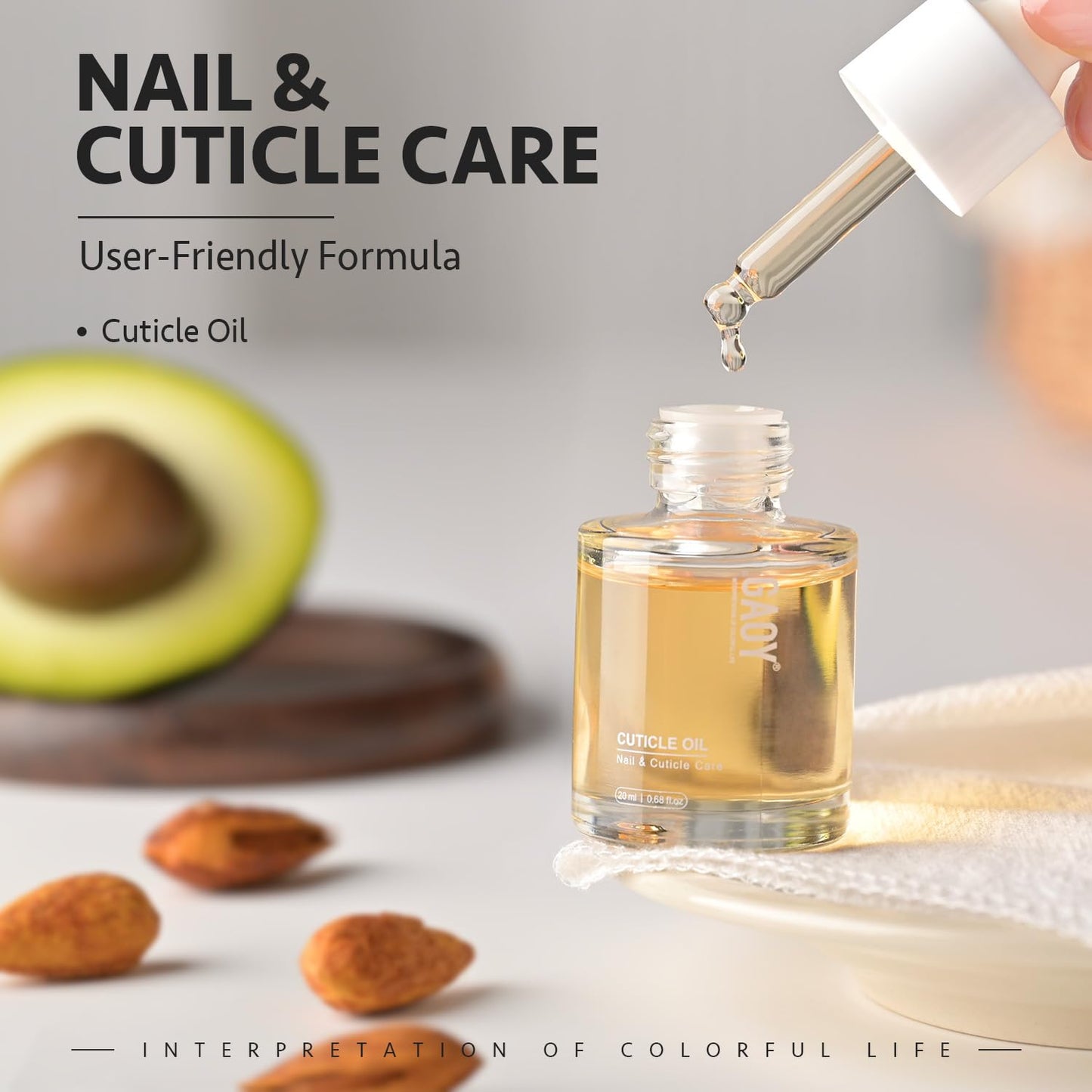 GAOY Cuticle Oil, 20ml Cuticle Care Strengthener Oil, Repair for Damaged Nails, Moisturizing to Promote Nail Growth
