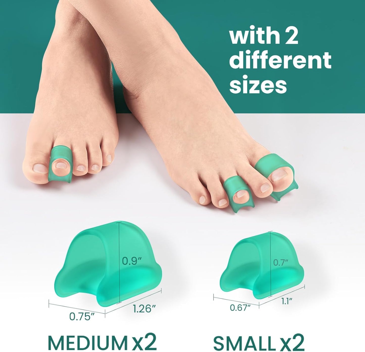 Hammer Toe Corrector Toe Spacers - 9 Pack Gel Toe Spreaders - Toe Straighteners Realign Bent, Curled, Crooked, Claw, Hammer Toes - Toe Stretchers for Men and Women