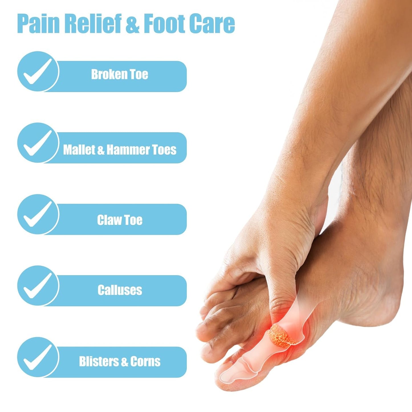 10 Pcs Hammer Toe Corrector Reusable Fabric Buddy Toe Wraps Hammertoe Straightener Fabric Hammer Toe Wraps Toe Protection Splint for Men Women Crooked Toes Curled Toes Bent Toes