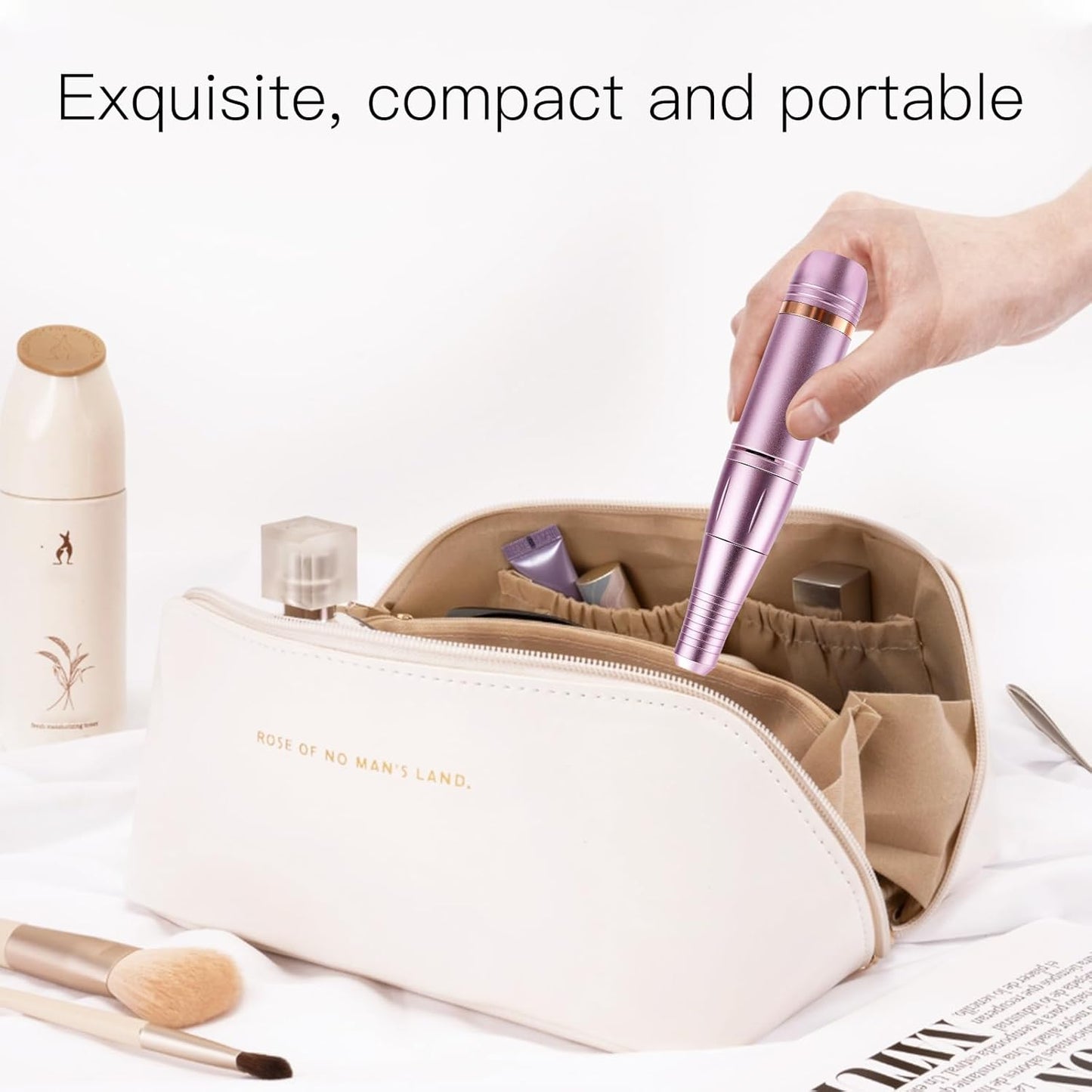 LKE Electric Nail Drill & File Kit,Professional Manicure Pedicure Tools for Acrylic Gel Nails,Nail Drill Bits Bands for Home & Salon Use(Rose Gold)