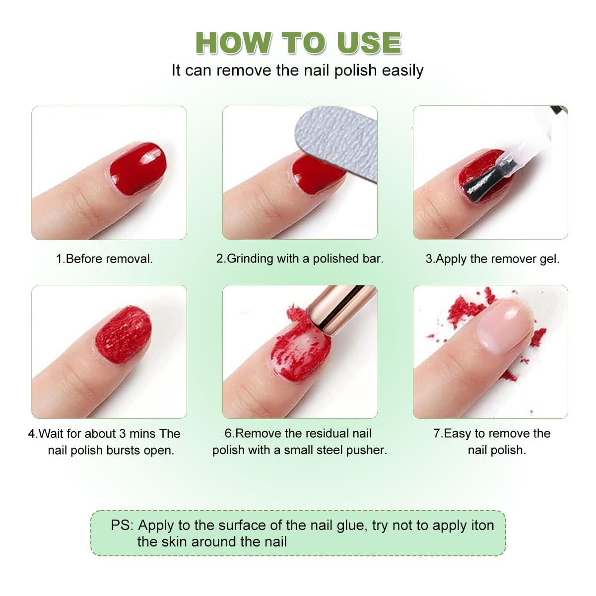 Removedor De Esmalte Gel, Gel Polish Remover, Gel Polish Remover Kit with Nail File & Nail Polish Scraper, 2-3 Minutes Quick Removedor, Professional Non-Irritating Nail Polish Remover