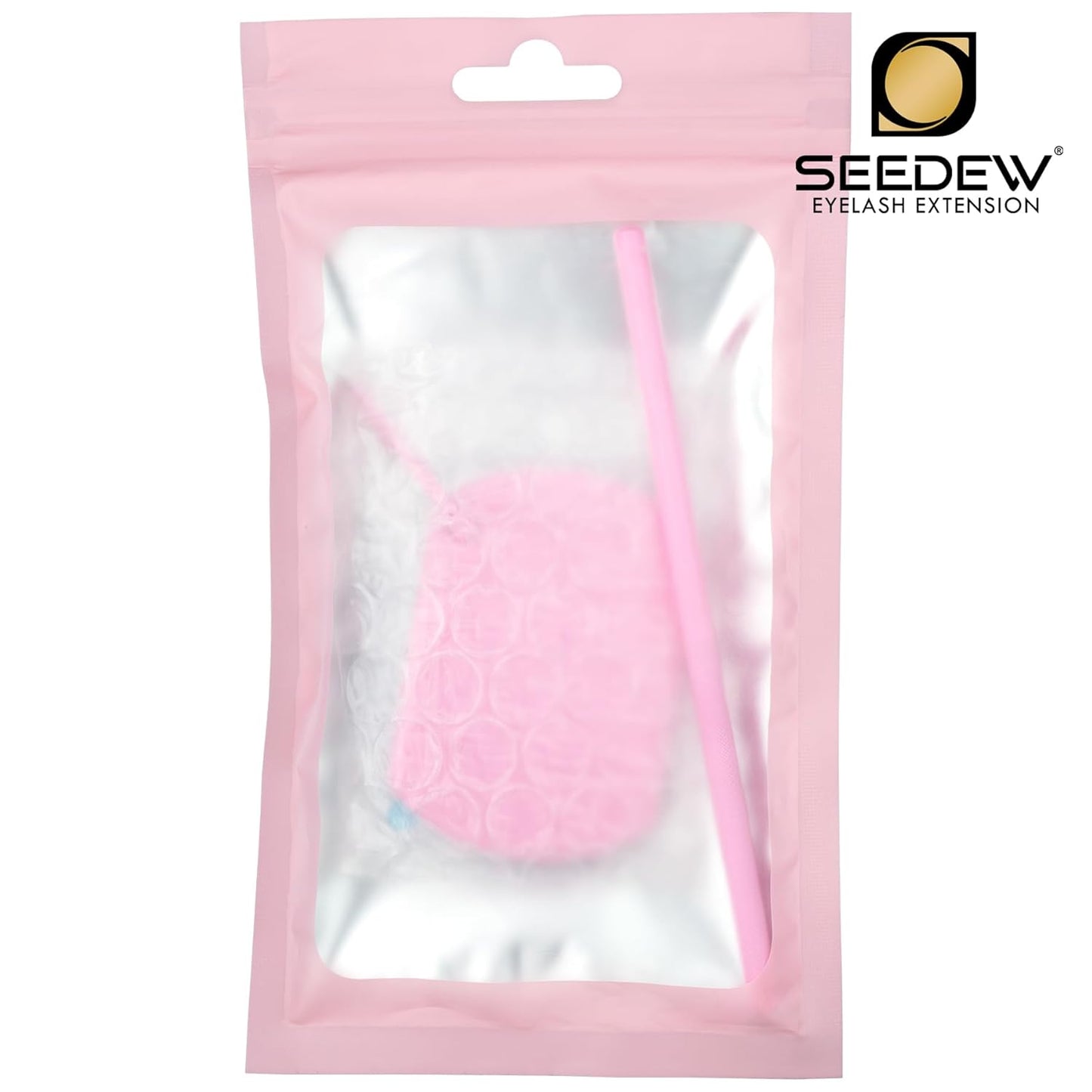 Lash Mirror 14CM Handle Square Shape (Pink) (Simple Packaging)