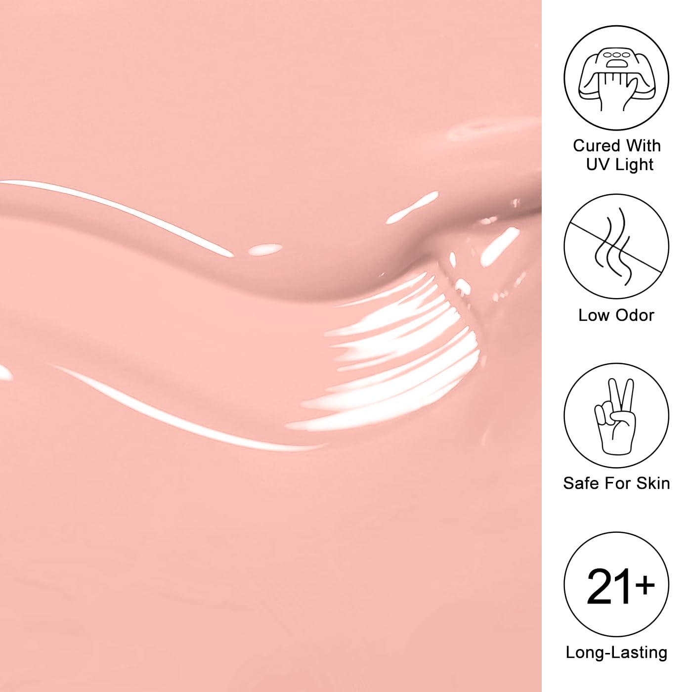 Imtiti Coral Gel Nail Polish, Light Coral Orange Gel Polish High Gloss Soak Off UV LED Spring Summer Art Manicure Salon DIY Design 10ML