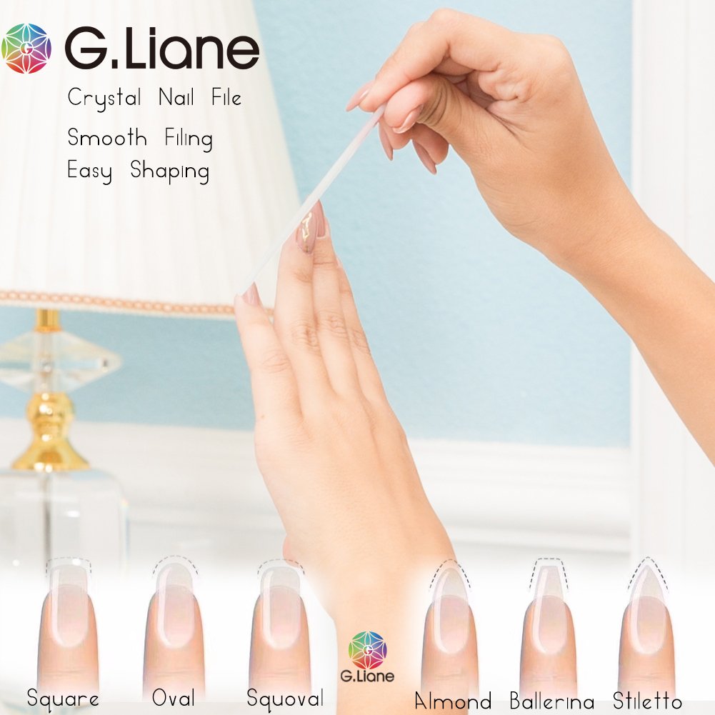 Crystal Nail File-Double Sided Etched Glass Nail Files Manicure Pedicure Tools for Natural Acrylic Gels Nails (Rose White)