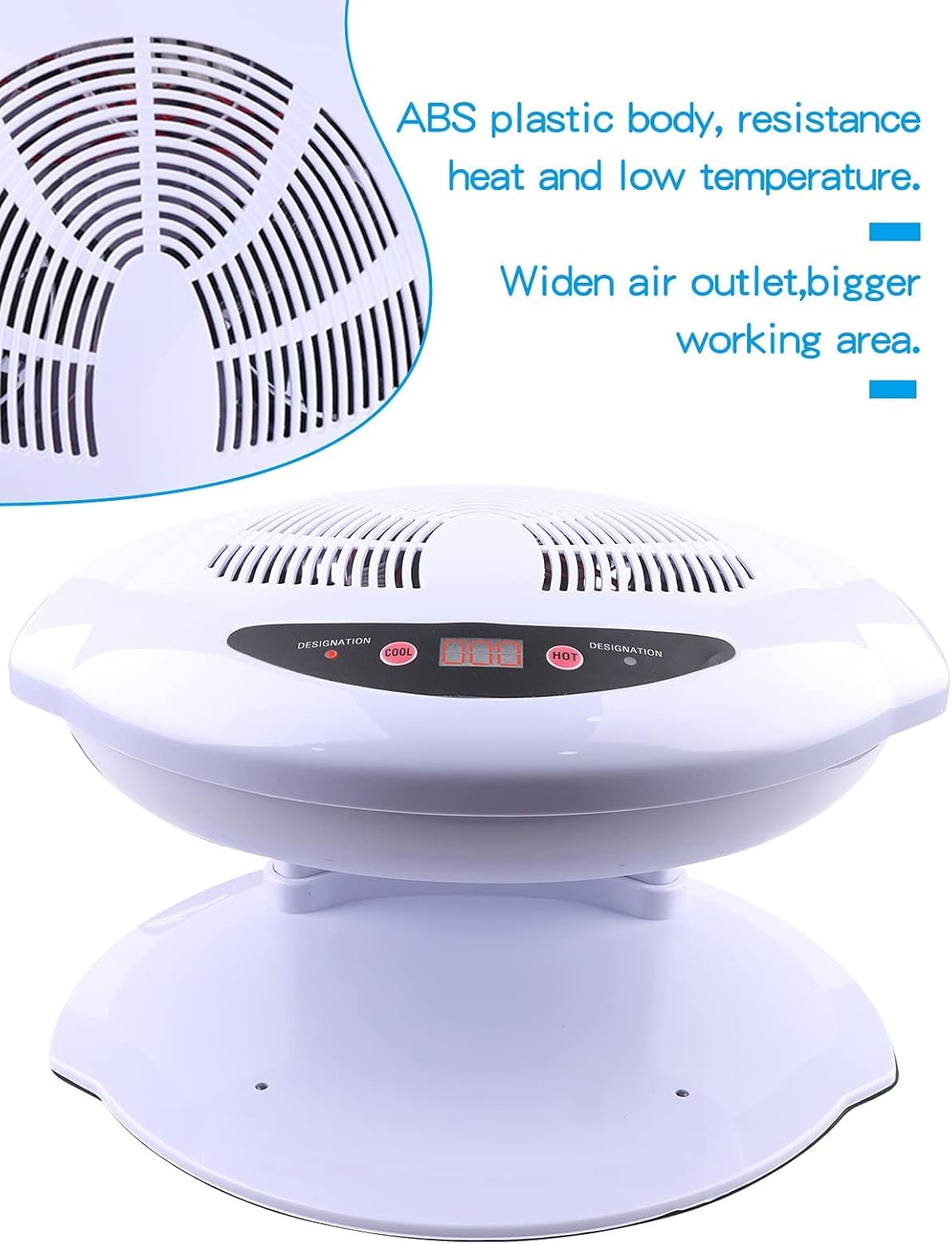 Kalolary Nail Lamp, 400W Air Nail Dryer Nail Fan Hair Dryer for Hands and Feet Nail Polish Automatic Sensor Warm Cool Breeze Use at Home and Salon(White)