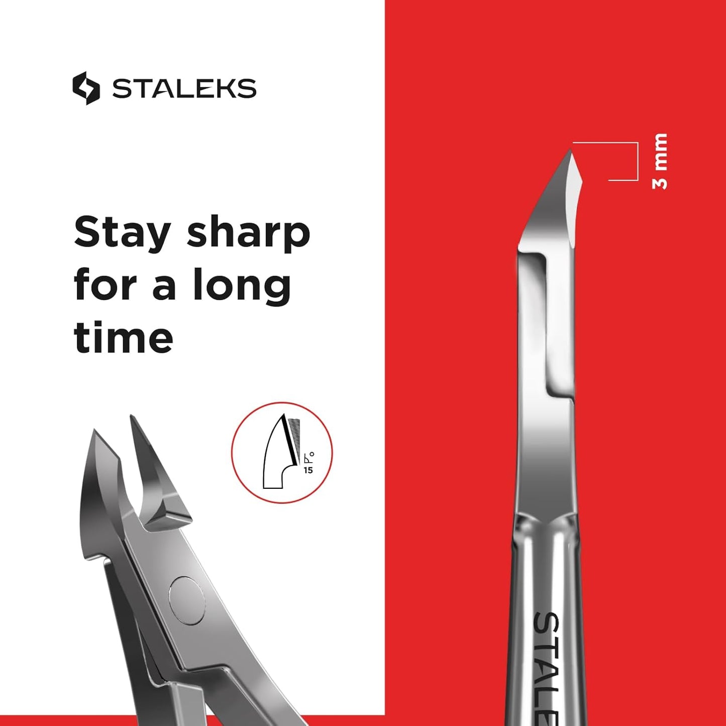 Staleks Classic 12 Cuticle Nippers – 3mm Blade – Stainless Steel – Compact Design – for Home Manicure & Pedicure