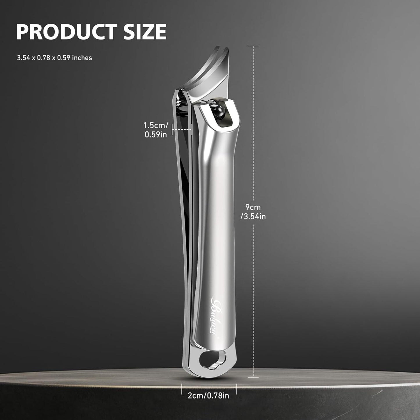 Slanted Curved Blade Ingrown Toenail Clippers for Thick Toenails, Angled Toe Nail Fingernail Cutter Trimmer for Seniors and Men - Black (Pear Silver)