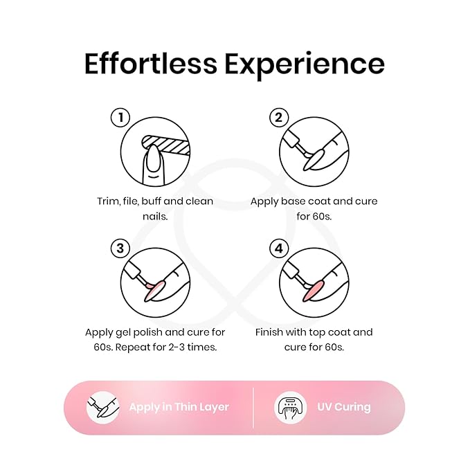 Beetles Pink Gel Nail Polish, Barely Pink Gel Polish Soak Off LED Nail UV LED Lamp Pastel Nail Art Manicure Salon DIY Home 0.51Oz Gift for Women